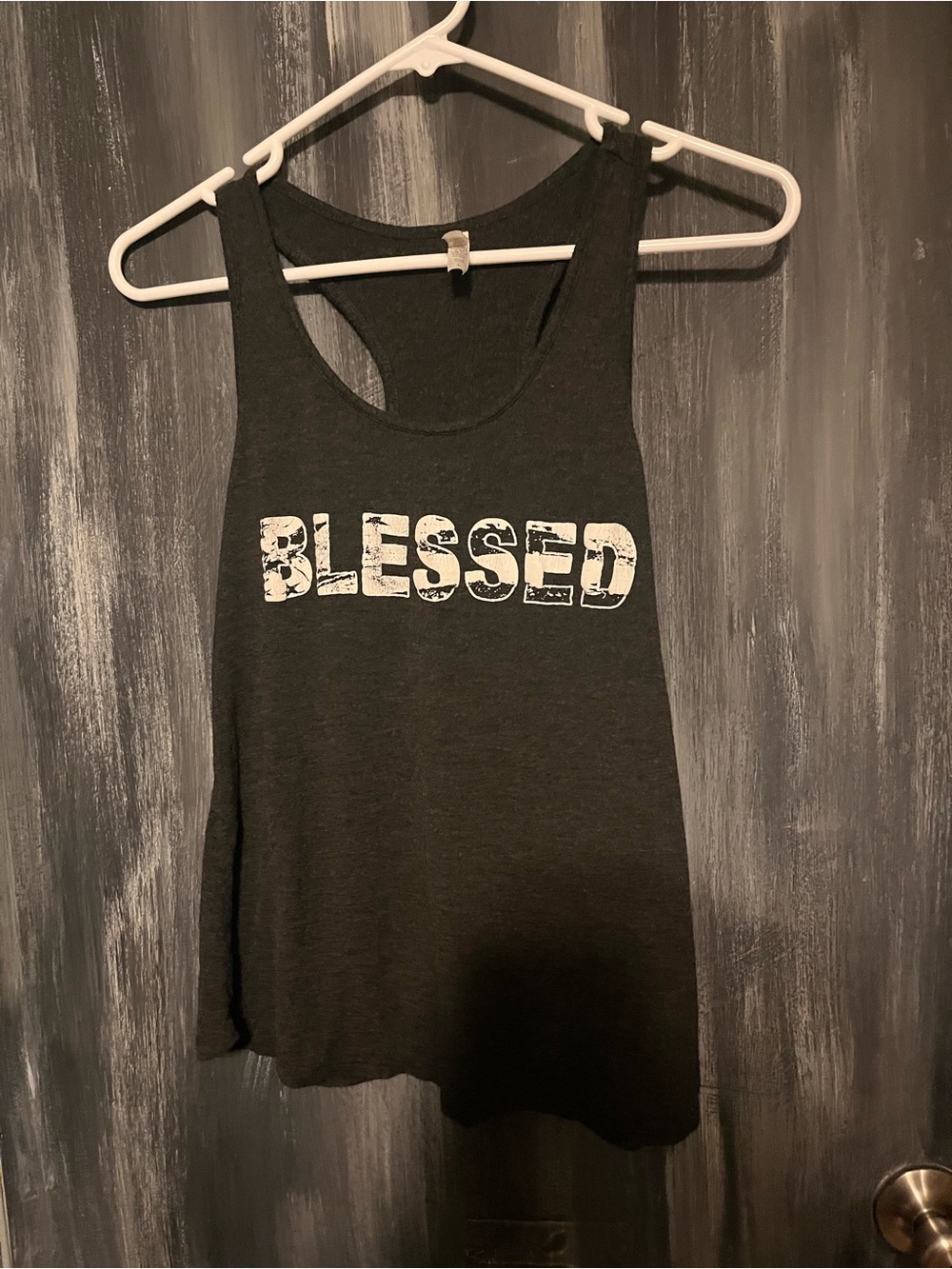 Classic Black 'BLESSED' Graphic Racerback Tank